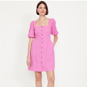 Old Navy Pink Button-Front Mini Dress